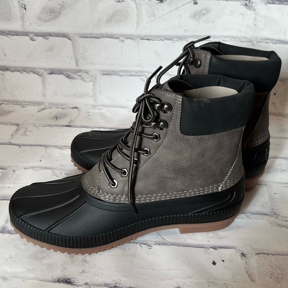 NWT Mens Tommy Hilfiger Colins 2 lace up dark grey duck boots size 10 - Picture 3 of 9